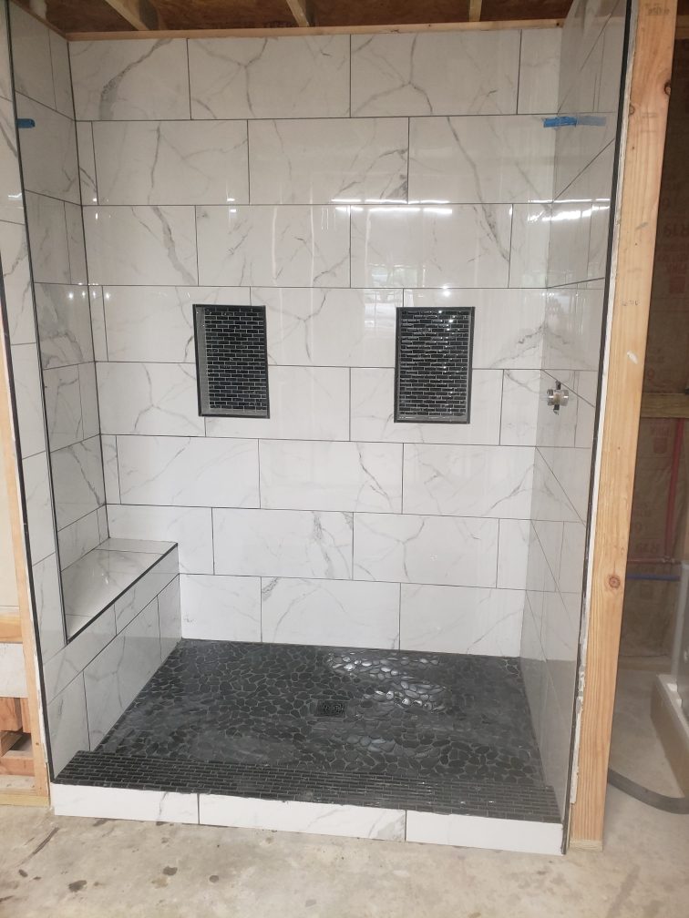 New Build - Tile Shower with bench
